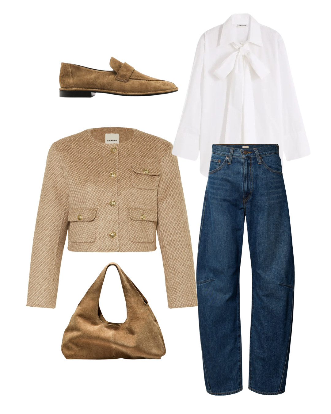 Barrel (dt.: Fass) Jeans - Trend 2025 - Balloon Jeans elegant mit Schluppenbluse und Blazer kombiniert  

 #LTKstyletip #LTKjeans #LTKautumn