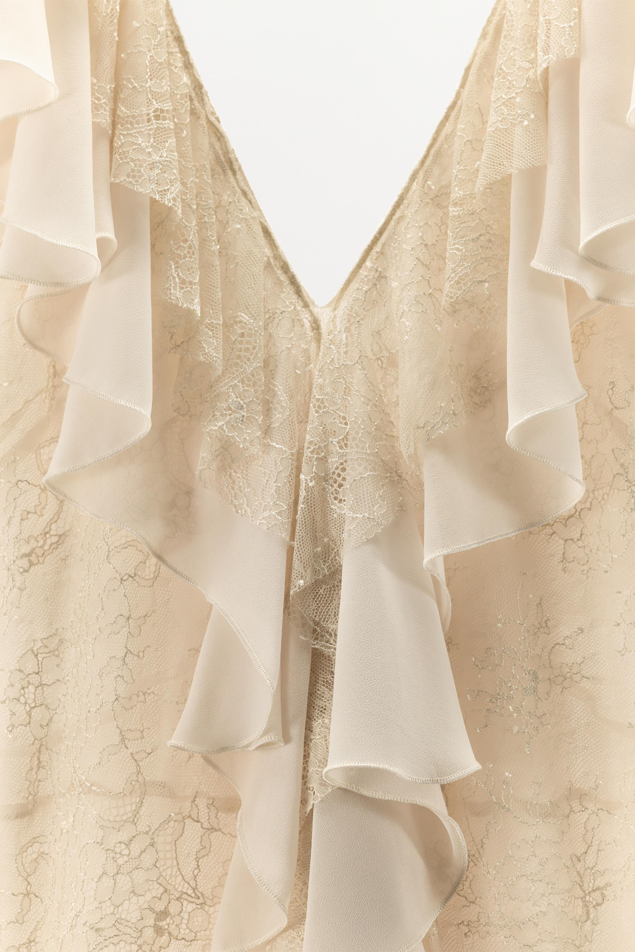 LACE RUFFLED DRESS ZW COLLECTION | Zara US