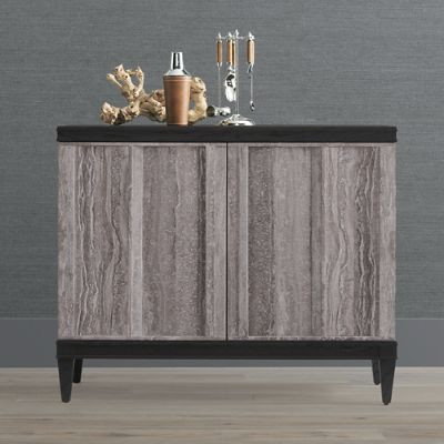 Viago Travertine Bar & Storage Cabinet | Frontgate