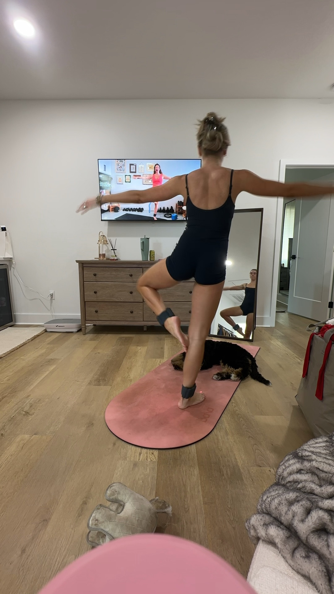 Amazon size small CRZ YOGA Butterluxe Cami Strap Rompers for Women - Adjustable Sleeveless One Piece Yoga Jumpsuits Bodysuit Shorts Padded

My workout and workout gear for my daily workout. I take pilates classes from @lexfish  on Instagram she has a whole online platform and membership! Most of my pilates gear and tools are from Bala. Bala use code SLOANE15. 
#workoutgear #workoutwear #pilates #ootd #outfit #athleticwear #athleticoutfit #bikershorts #sportsbra #pilatesoutfit #athleisure #bala #pilatesworkout #pilateslovers #pilatestiktok #balabangles

#LTKootd #LTKActive #LTKfitnessgoals