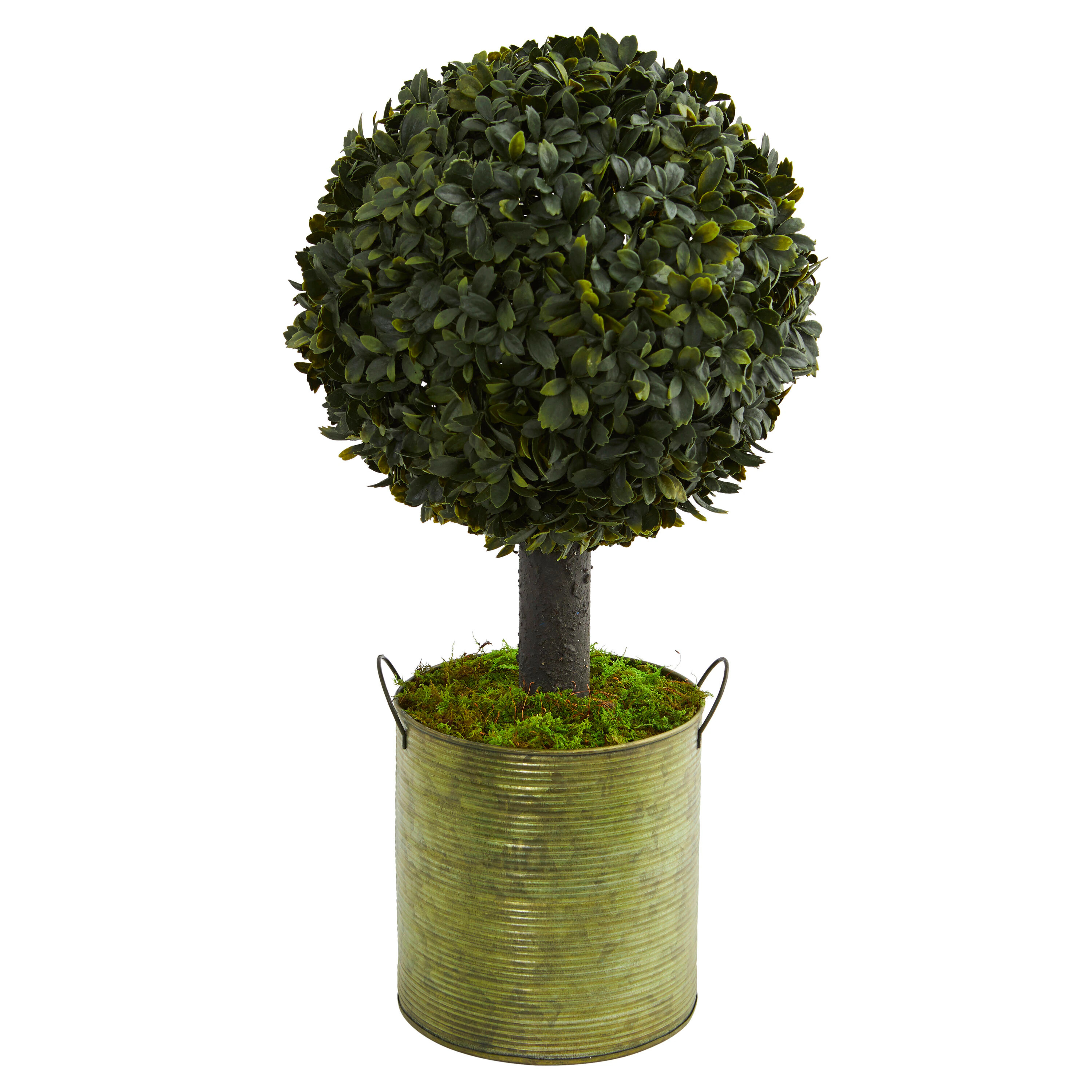 Nearly Natural 1.5-ft Boxwood Ball Topiary Artificial Tree in Green Tin (Indoor/Outdoor) | 5880 | Lowe's