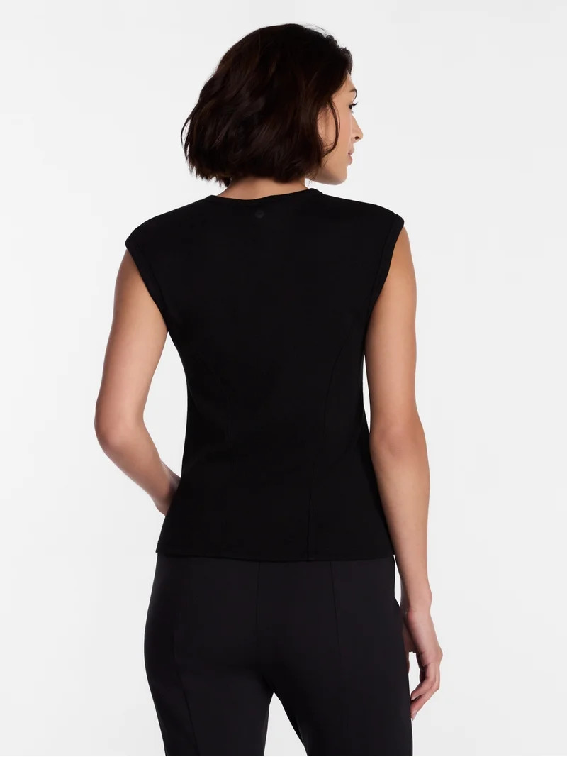 Avia Women's Ribbed Top with Cap Sleeves, Sizes XS-XXL | Walmart (US)