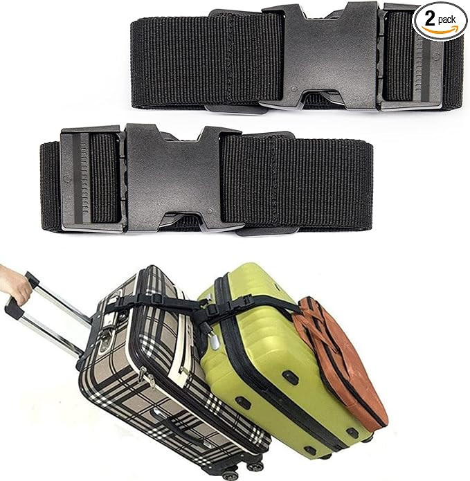 Luggage Straps for Suitcases TSA Approved, Travel Accessories to Connect Two Suitcase, Add Bag Lu... | Amazon (US)