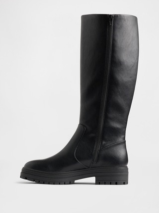 Vegan Leather Lug Sole Tall Boots | Gap (CA)