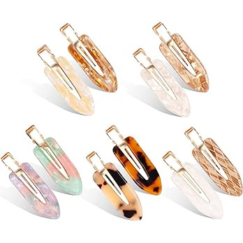 KesaPlan 10PCS No Bend Hair Clips, Acrylic Resin No Crease Hair Clips for Styling, Colorful Creas... | Amazon (US)