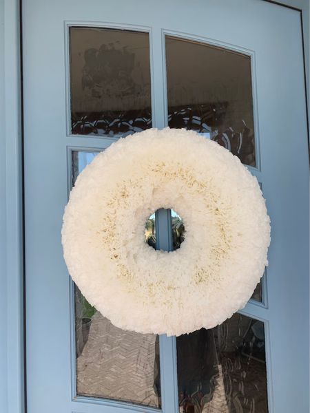 Wreath, front door swag, curb appeal, front porch, southern, classic, Large Coffee Filter Wreath, grandmillennial, granny chic, grandma chic