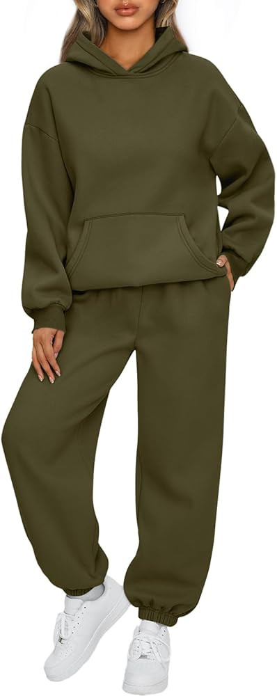 AUTOMET Womens 2 Piece Outfits Lounge Hoodie Sweatsuit Sets Plus Size Fall Fashion Clothes Airpor... | Amazon (US)