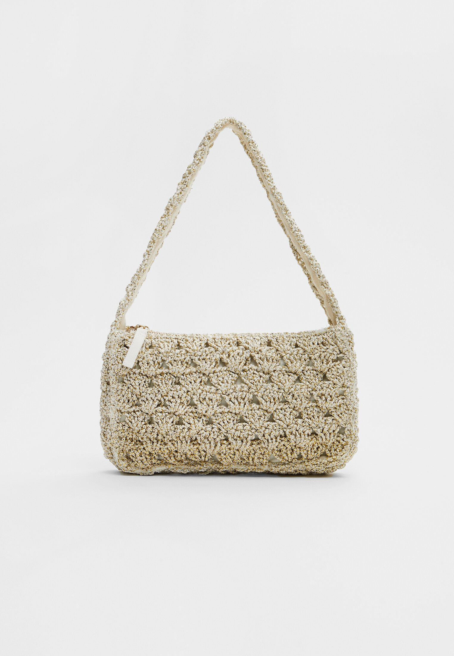 Shimmer crochet shoulder bag | Stradivarius (UK)
