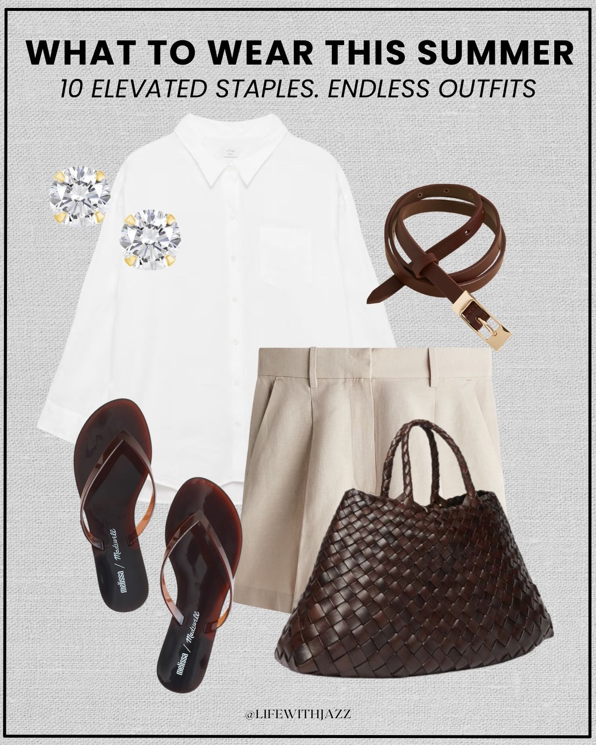 what to wear this summer: 10 elevated staples 

summer style / summer staples / elevated style / dressy outfits / skirt outfits / tailored shorts / strappy sandals / jelly sandals / woven tote bag / straw tote / linen vest

#LTKSeasonal #LTKootd