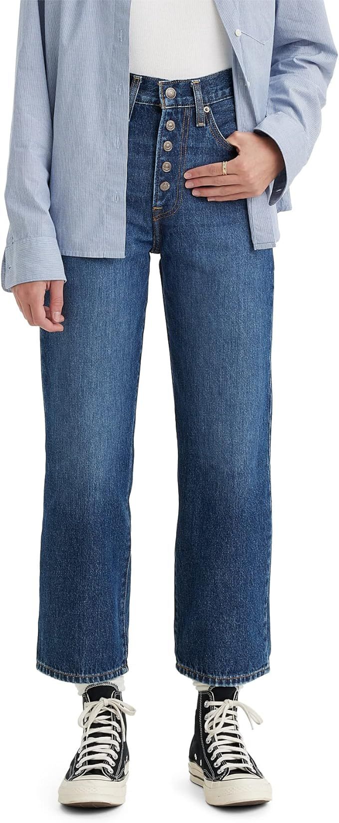 Levi's Women's Snap Ribcage Straight Ankle Jeans | Amazon (US)