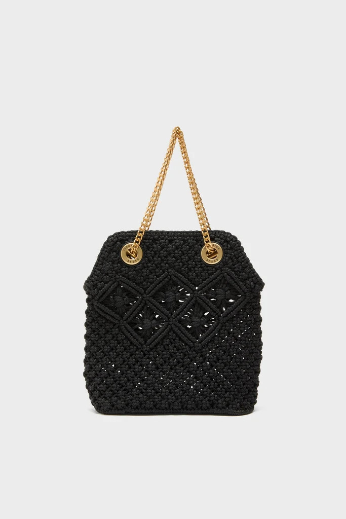 Black Small Macrame Veronica Beard Slouch Bag | Tuckernuck (US)