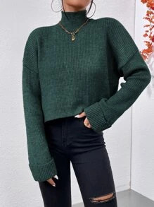 High Neck Drop Shoulder Sweater SKU: sw2209277446411232(100+ Reviews)$18.00$19.99-10%AddThis Shar... | SHEIN