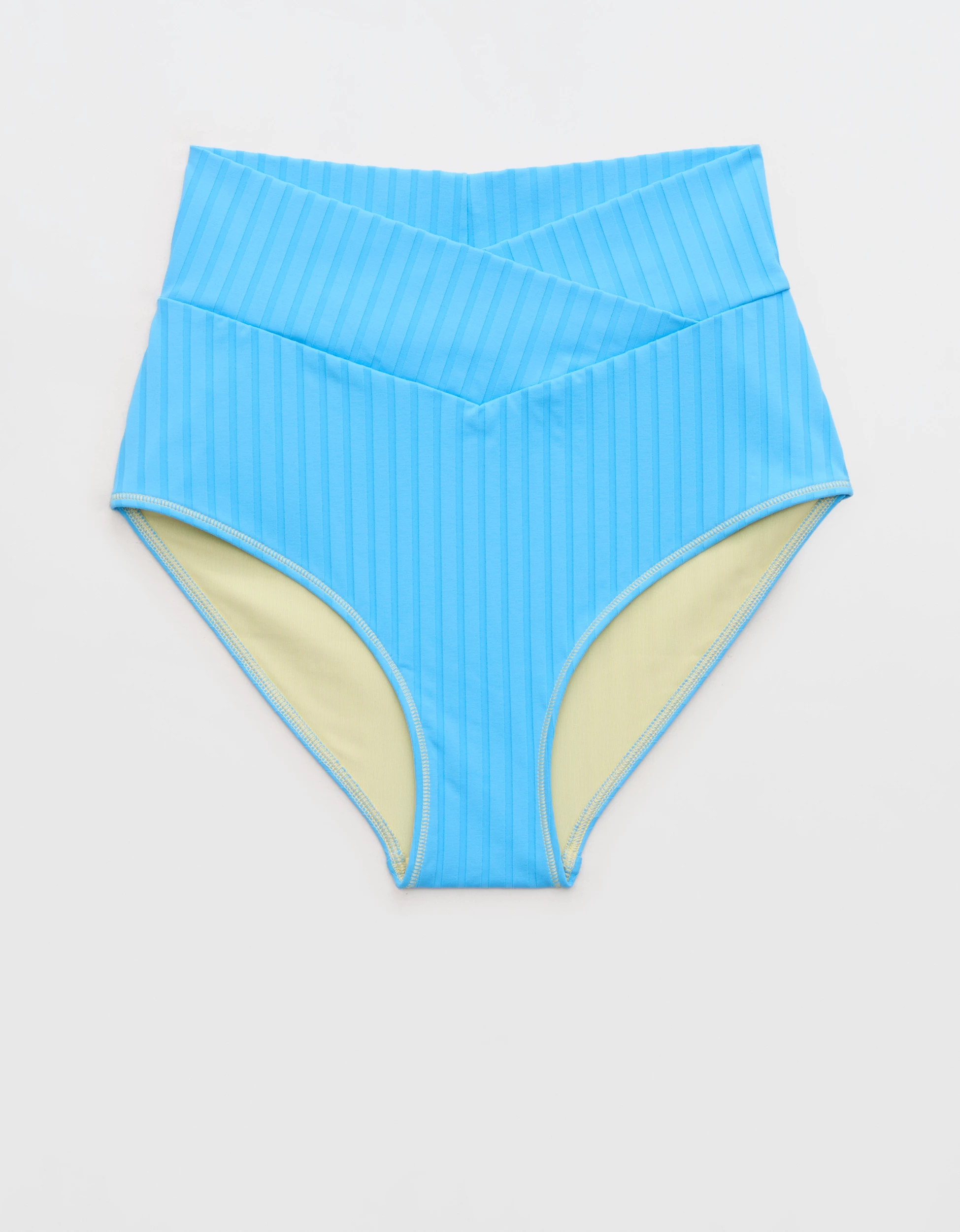 Aerie Ribbed High Waisted Full Coverage Bikini Bottom | Aerie