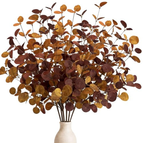 Fall Decor 6Pcs 27" Faux Fall Eucalyptus Stems Leaves Decor Thanksgiving | Amazon (US)