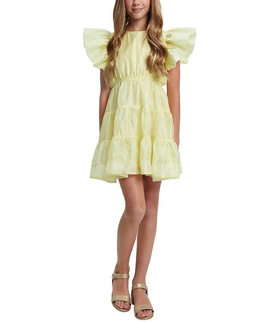 Bardot Junior Big Girls 7-16 Flutter Sleeve Oshin Fit And Flare Organza Dress | Dillard's | Dillard's