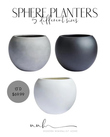 These super modern Sphere planters come in 5 different sizes.

Faux tree planter, planters, planter pots, outdoor planters, indoor planters, black planter, Walmart planter, porch planters, large planter, white planter,Home, home decor, home decor on a budget, home decor living room, modern home, modern home decor, modern organic, Amazon, wayfair, wayfair sale, target, target home, target finds, affordable home decor, cheap home decor, sales

#LTKSeasonal #LTKhome