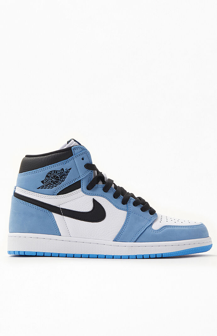Air Jordan Mens 1 University Blue Retro High OG Shoes - White/lt.blue size 9 | PacSun