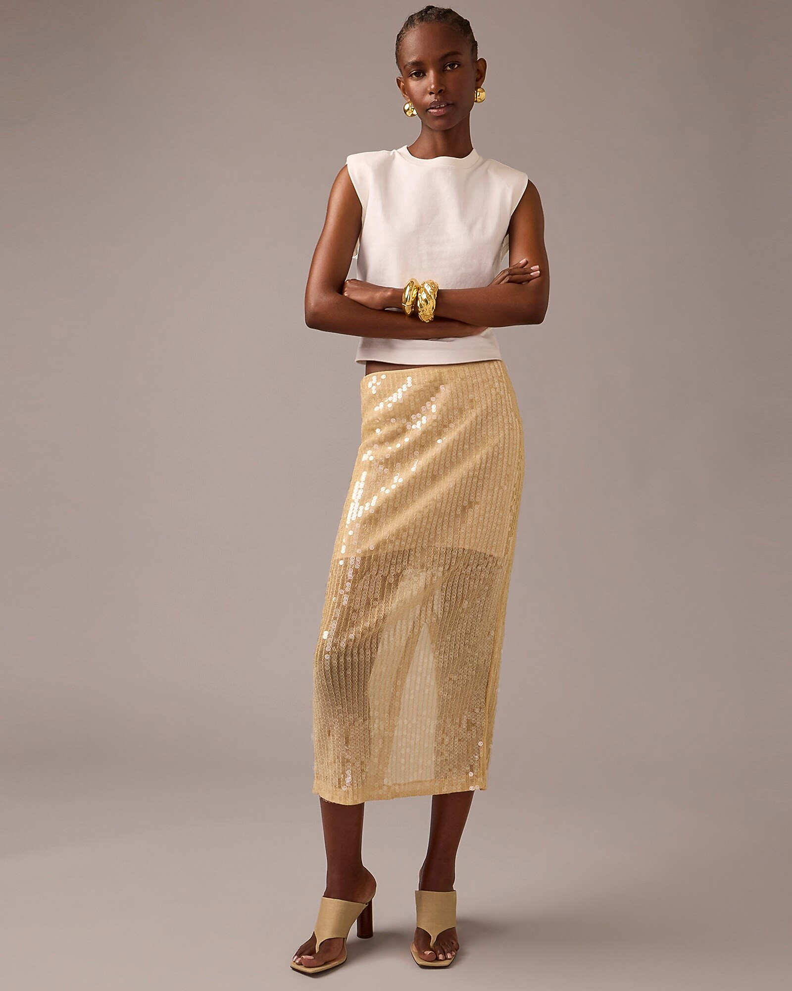Collection layered sequin midi skirt | J. Crew US