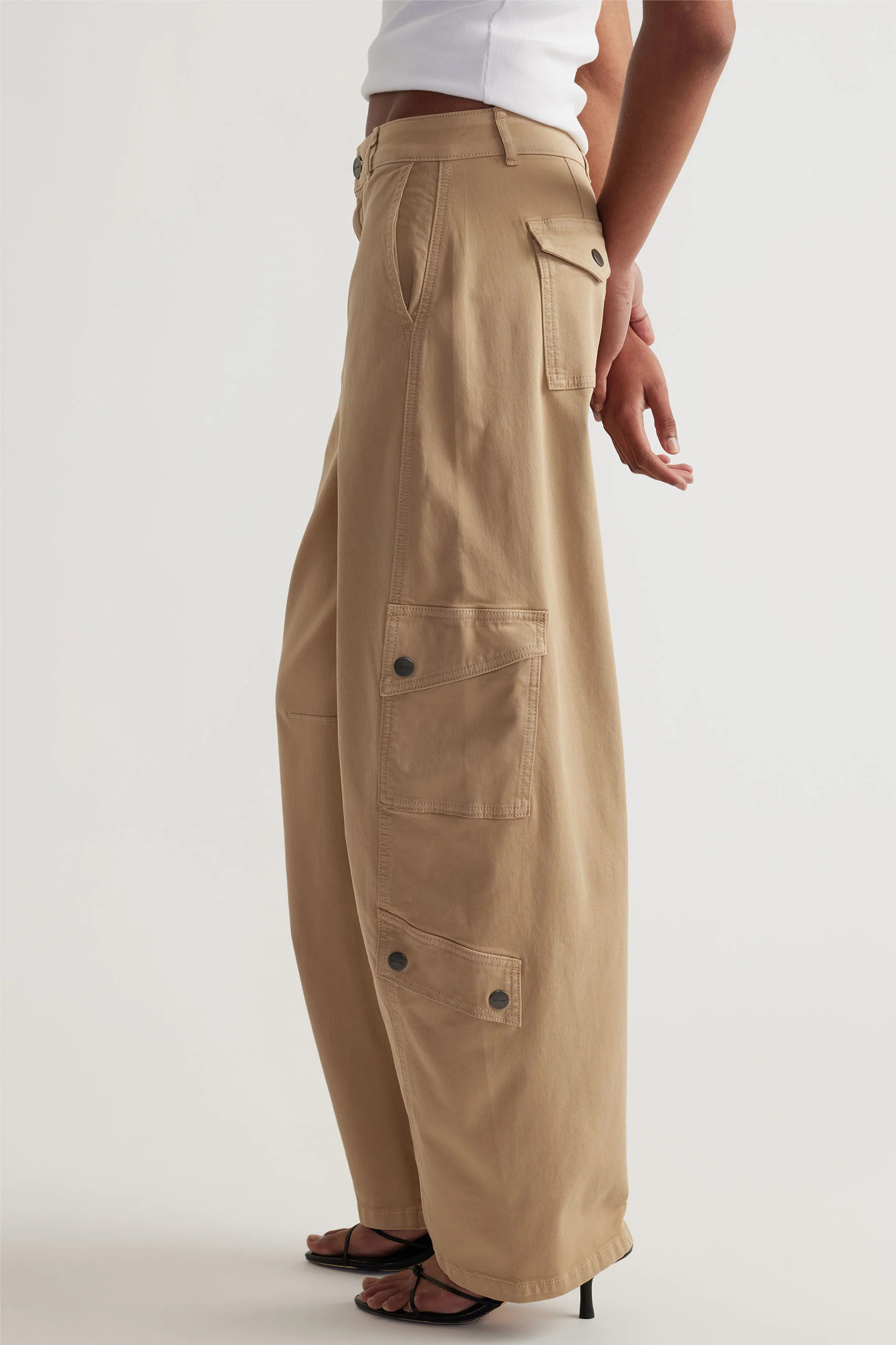 Alexa Barrel Cargo Pant - Sand | DECJUBA
