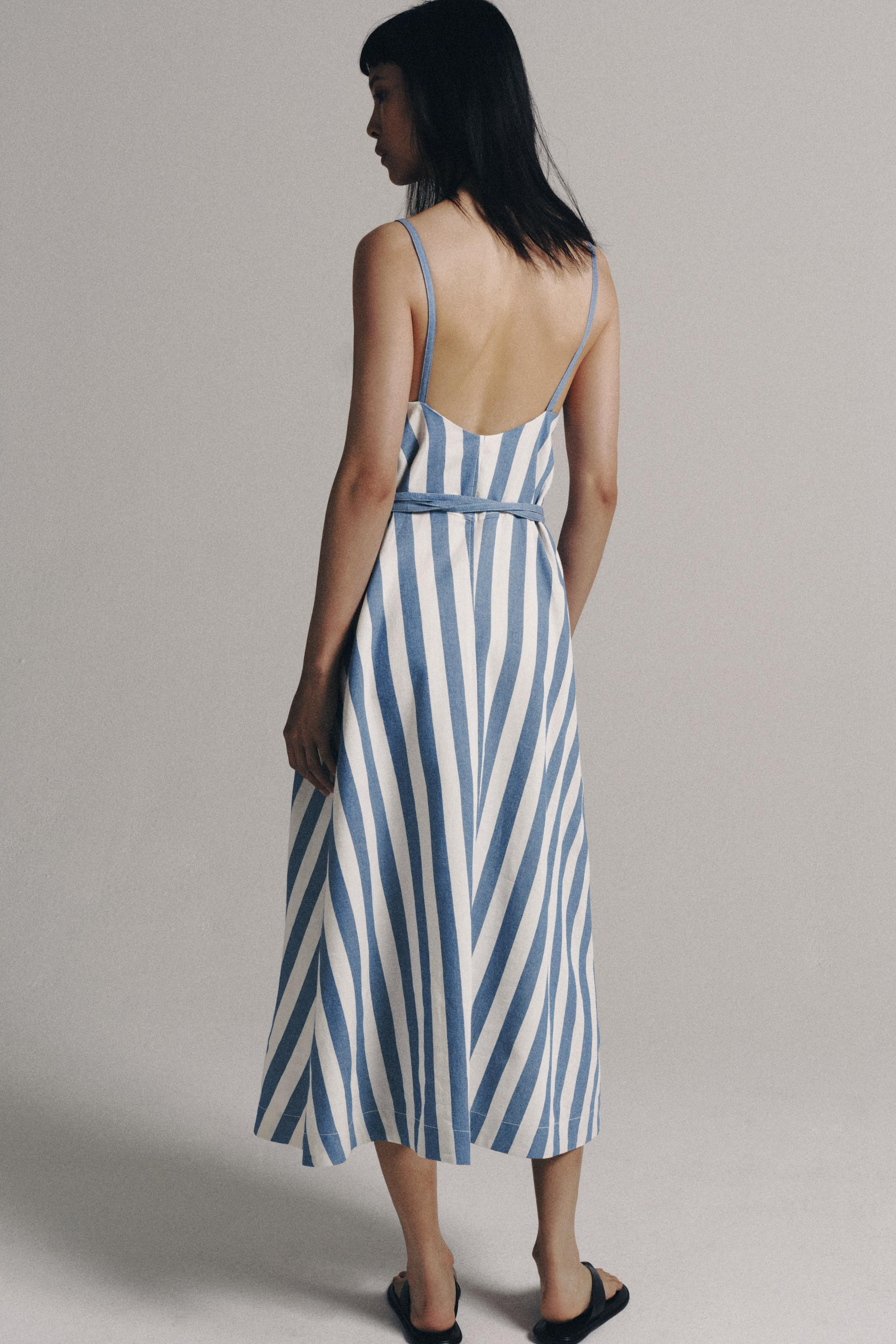 ZARA WOMAN COLLECTIONDress made of a cotton blend yarn. Straight neckline and spaghetti straps. H... | Zara Canada