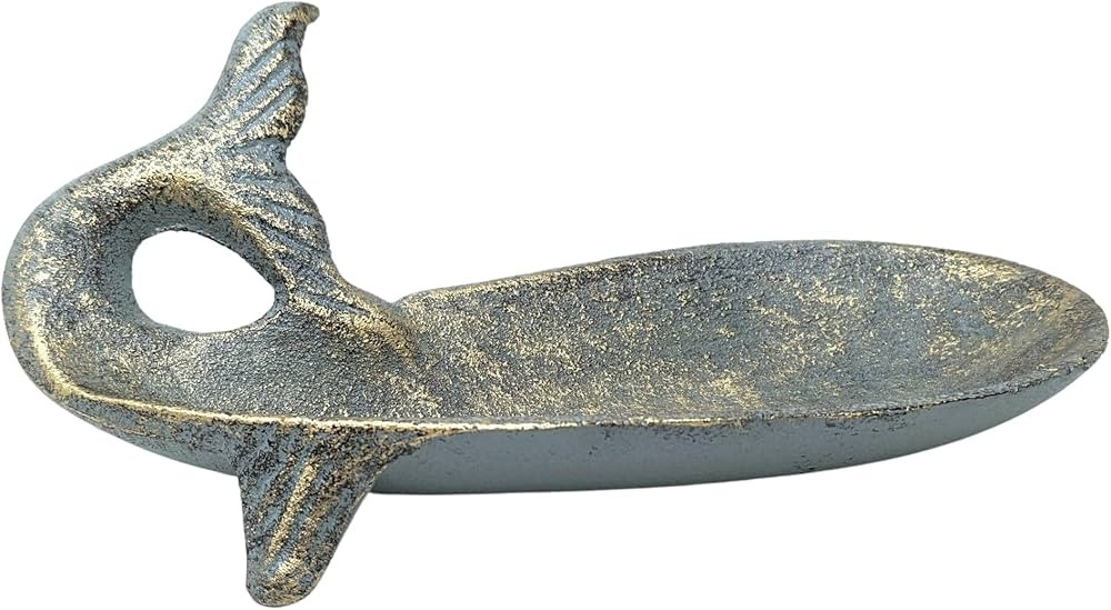 Whale Jewelry Tray – Cast Iron Copper Green with Gold-Touched Nautical Trinket Holder for Rings... | Amazon (US)