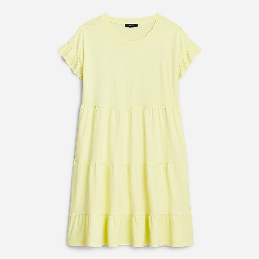 Tiered dress in broken-in jersey | J.Crew US