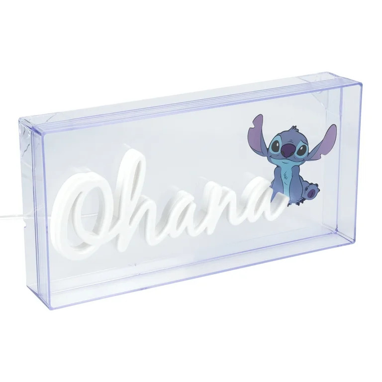 Disney Stitch Ohana LED Neon Light, 15cm (5.9") x 30cm (11.8") Official Licensed Gift | Walmart (US)