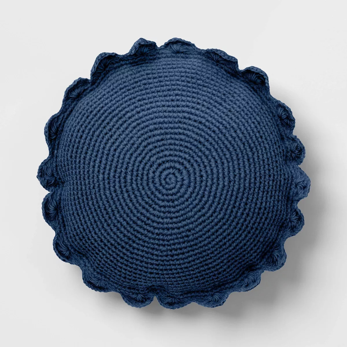 Round Crochet Polyester Throw Pillow with Scalloped Trim - Threshold™ | Target