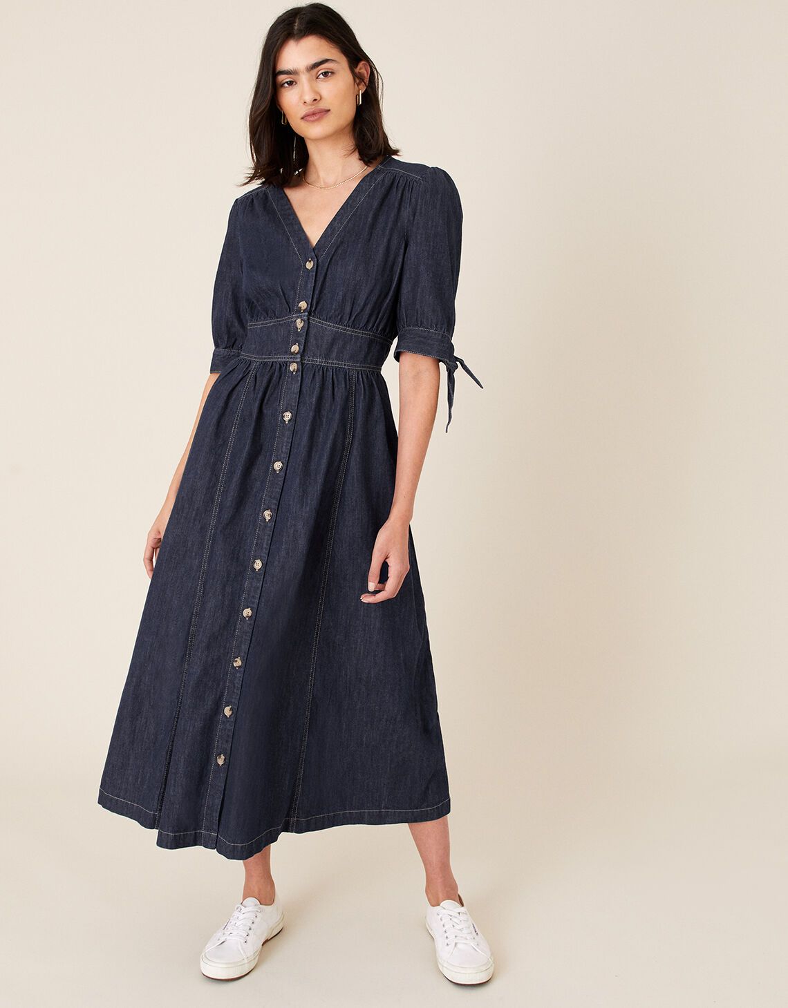Dolly Denim Dress in Organic Cotton Blue | Monsoon (UK)