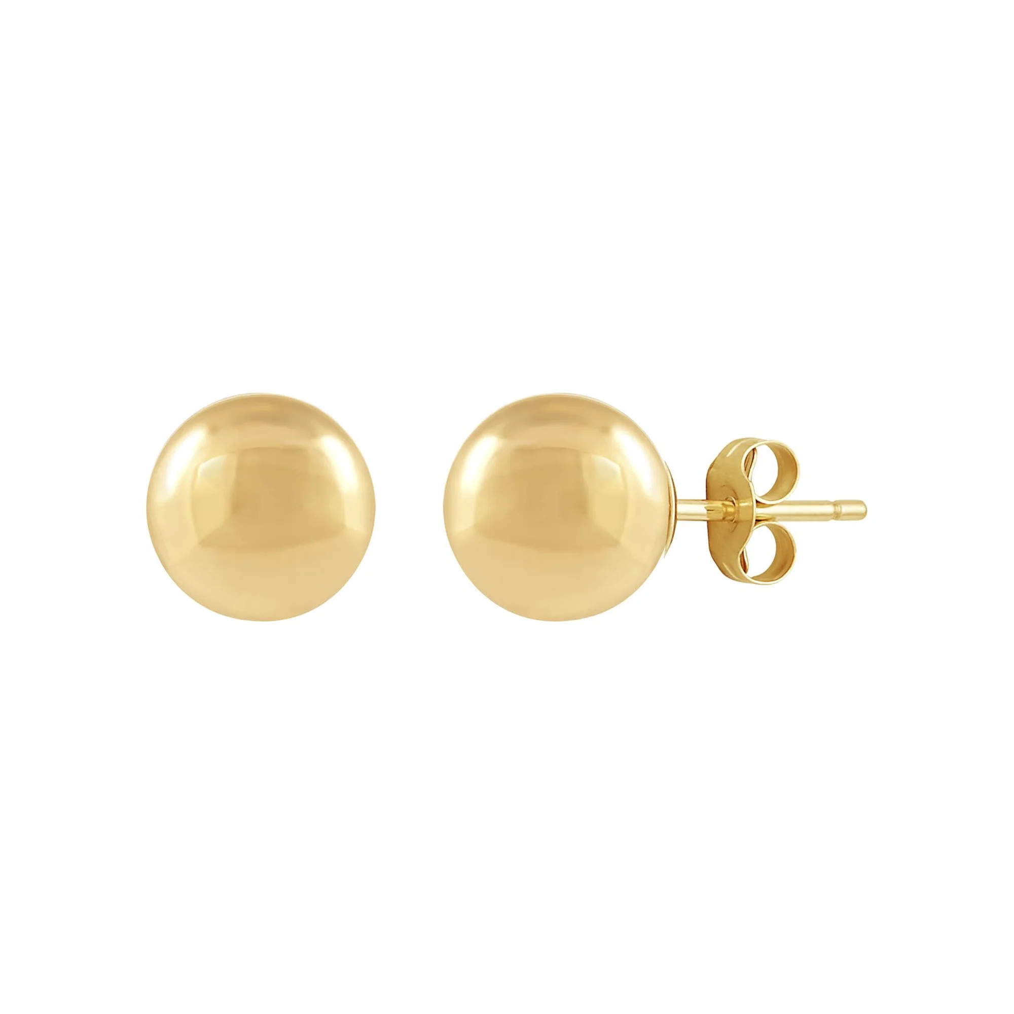Brilliance Fine Jewelry 10K Yellow Gold Hollow 7MM Ball Studs Earrings - Walmart.com | Walmart (US)