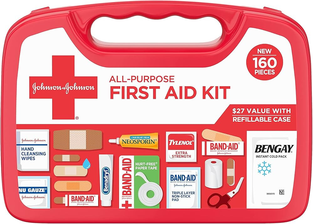 Johnson & Johnson All-Purpose Portable Compact Emergency First Aid Kit, 160 pc | Amazon (US)