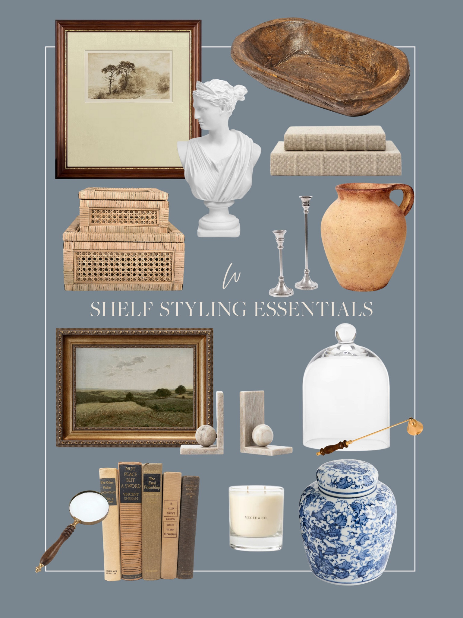 Let’s talk shelf styling! When designing our home office I knew I wanted a space with tons of shelving to display various books, vintage finds, and personal favorites. When styling shelves, my biggest tip is to incorporate texture and dimension. Find objects of various heights, layer and stack items, and don’t be afraid to include various textures and finishes—rattan, wood, terracotta, linen, marble, glass, etc! 

#LTKhome #LTKstyletip