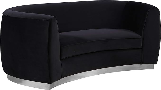 Meridian Furniture Julian Collection Modern | Contemporary Velvet Upholstered Loveseat with Stain... | Amazon (US)