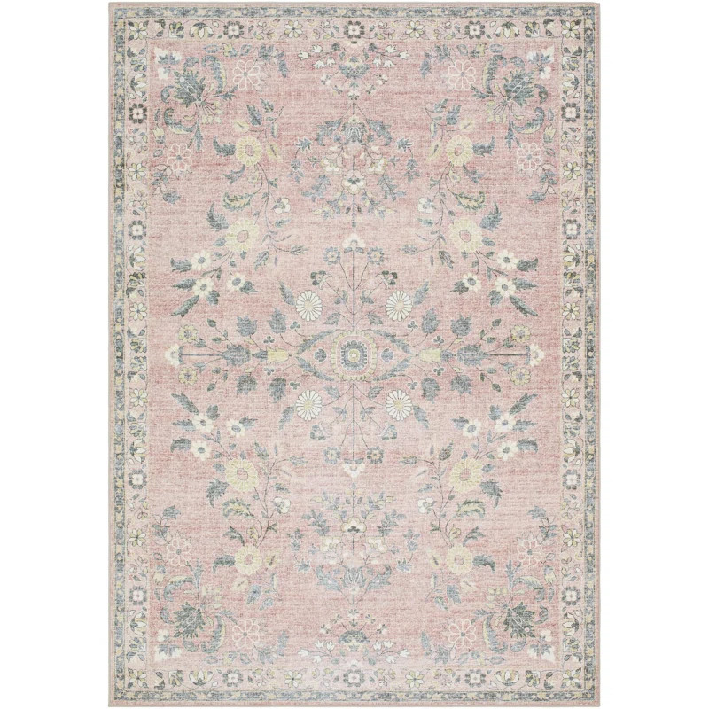 Lympsham Washable Floral Rug | Wayfair North America