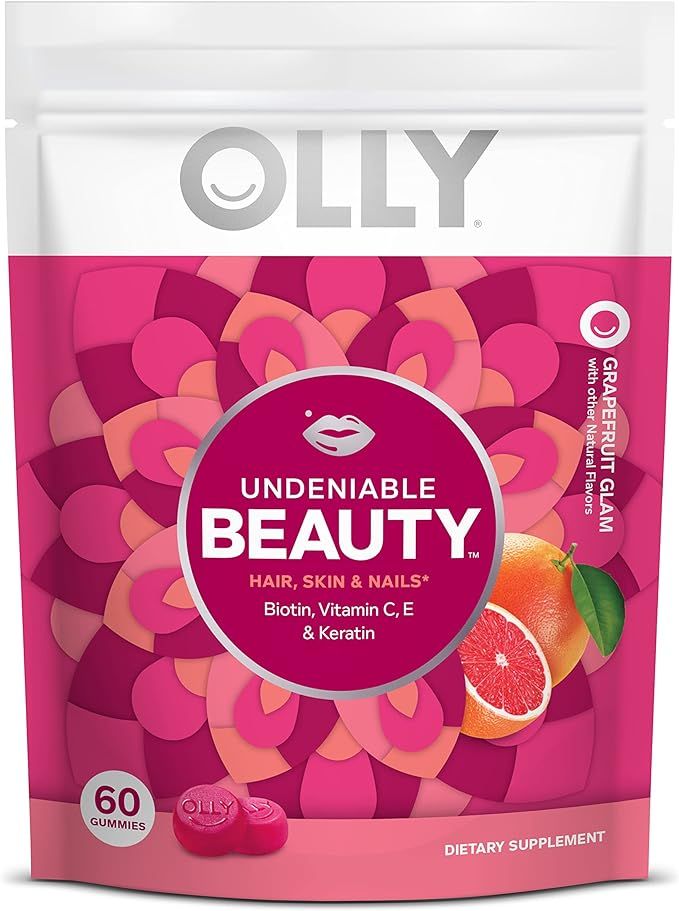 OLLY Undeniable Beauty Gummy, For Hair, Skin, Nails, Biotin, Vitamin C, Keratin, Chewable Supplem... | Amazon (US)