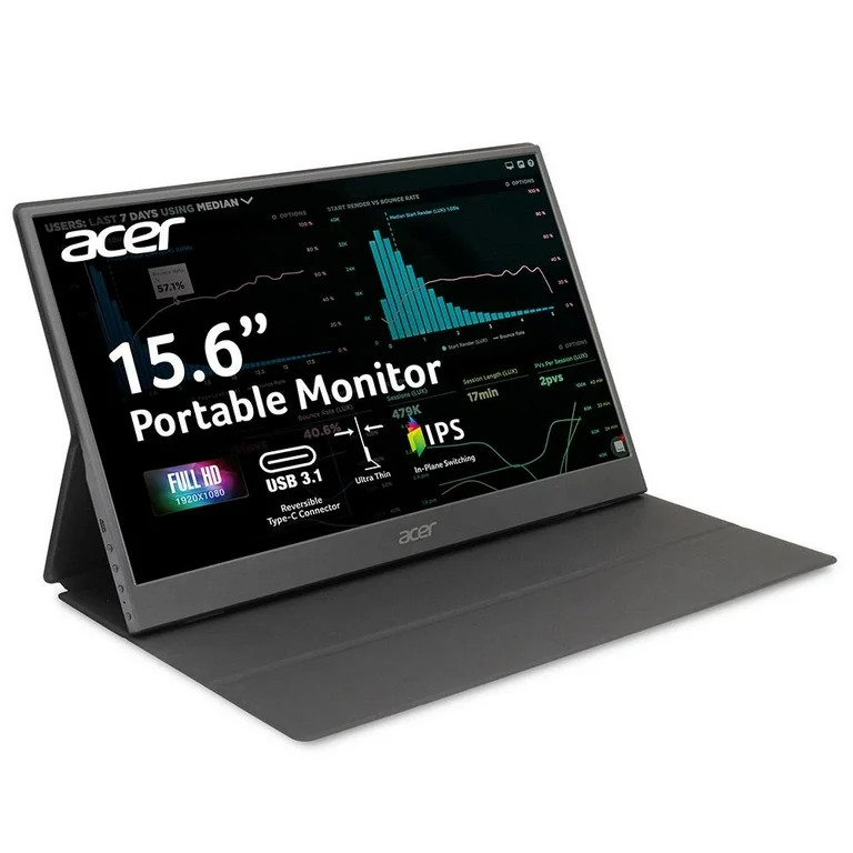 Acer 15.6" Portable Monitor, IPS Full HD (1920 x 1080), 60Hz, Black, PM161Q Cbmiuux | Walmart (US)