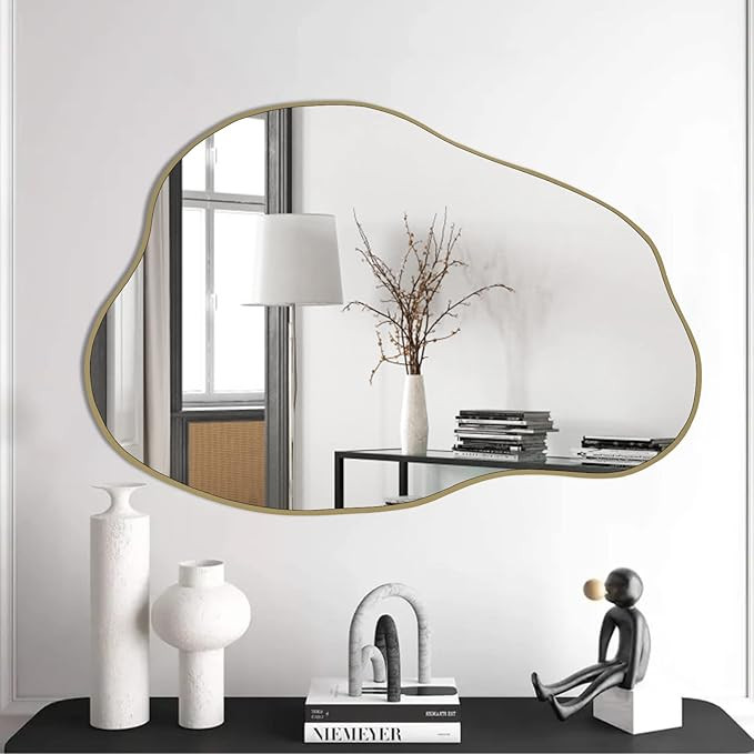 POZINO Irregular Mirror, Asymmetrical Mirror, Cloud Mirror, Wavy Mirror, Vanity Mirror for Wall D... | Amazon (US)