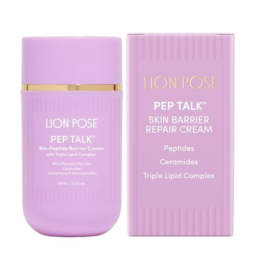 LION POSE Pep Talk Bio-Placenta Barrier Repair Cream for Redness & Dryness, Body and Face Moisturizer, Ceramide Barrier Repair Moisturizer Infused with Glutathione and Ashwagandha, 1.7 fl oz | Amazon (US)