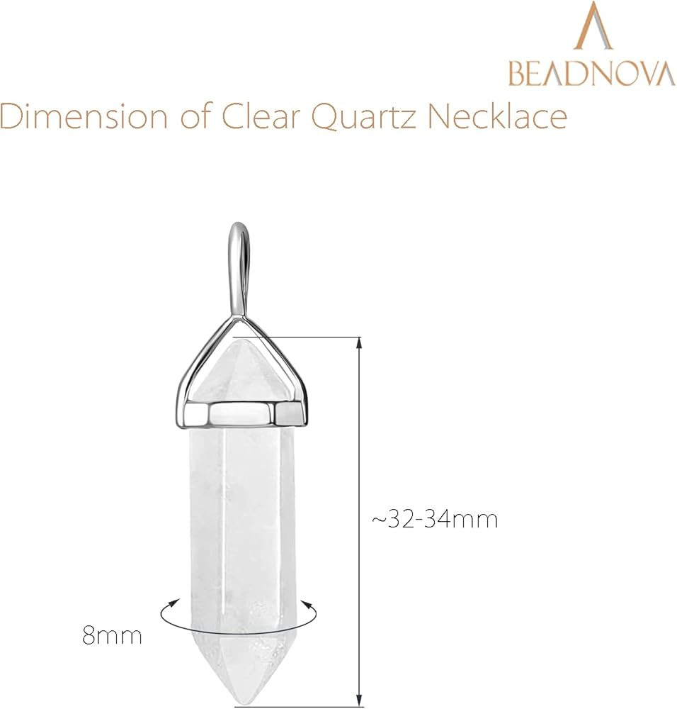BEADNOVA Crystal Necklaces for Women Crystal Pendant Gemstone Necklace for Spiritual Energy Heali... | Amazon (US)