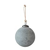 Creative Co-Op Glass Ball Ornament, Distressed Powder Finish, Matte Grey | Amazon (US)