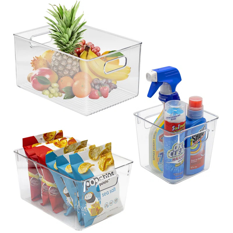 3Pc Clear Bin Set | Wayfair North America