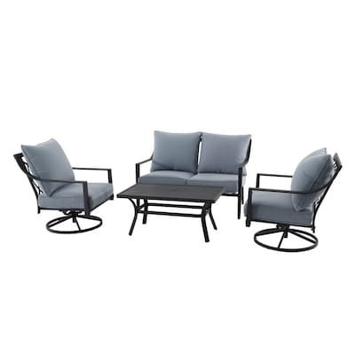 allen + roth Aspen Grove 4-Piece Patio Conversation Set with Cushions Lowes.com | Lowe's