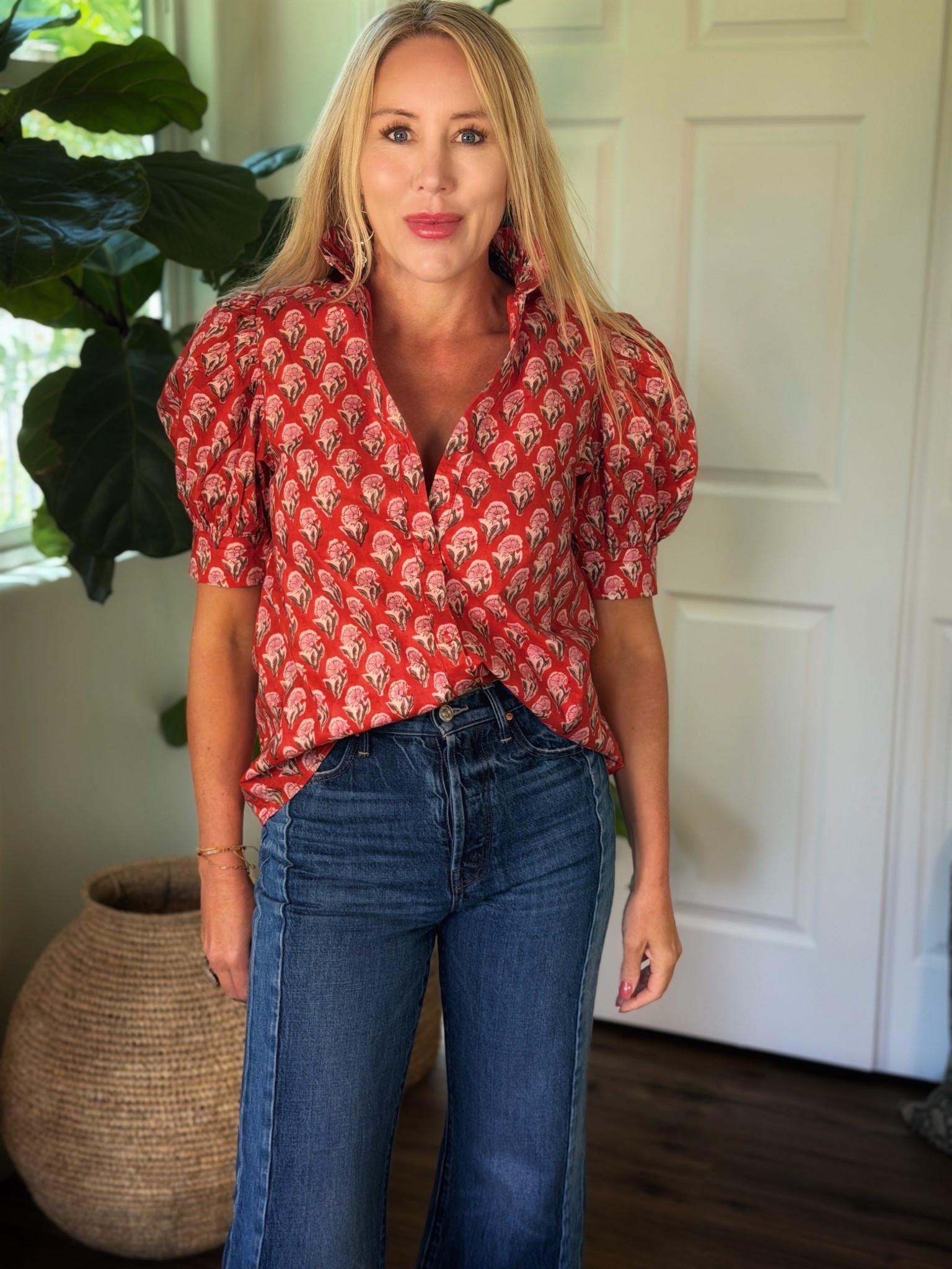 Absolutely love the print on this top and the puff sleeves! Dress up for the office with a skirt or style more casually with denim

#LTKootd #LTKWorkwear #LTKMothersDay