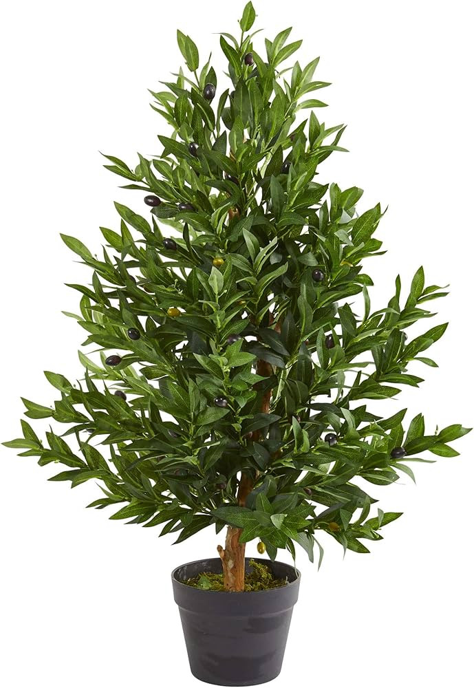 Nearly Natural 35-in. Olive Cone Topiary Artificial UV Resistant (Indoor/Outdoor) Silk Trees Gree... | Amazon (US)