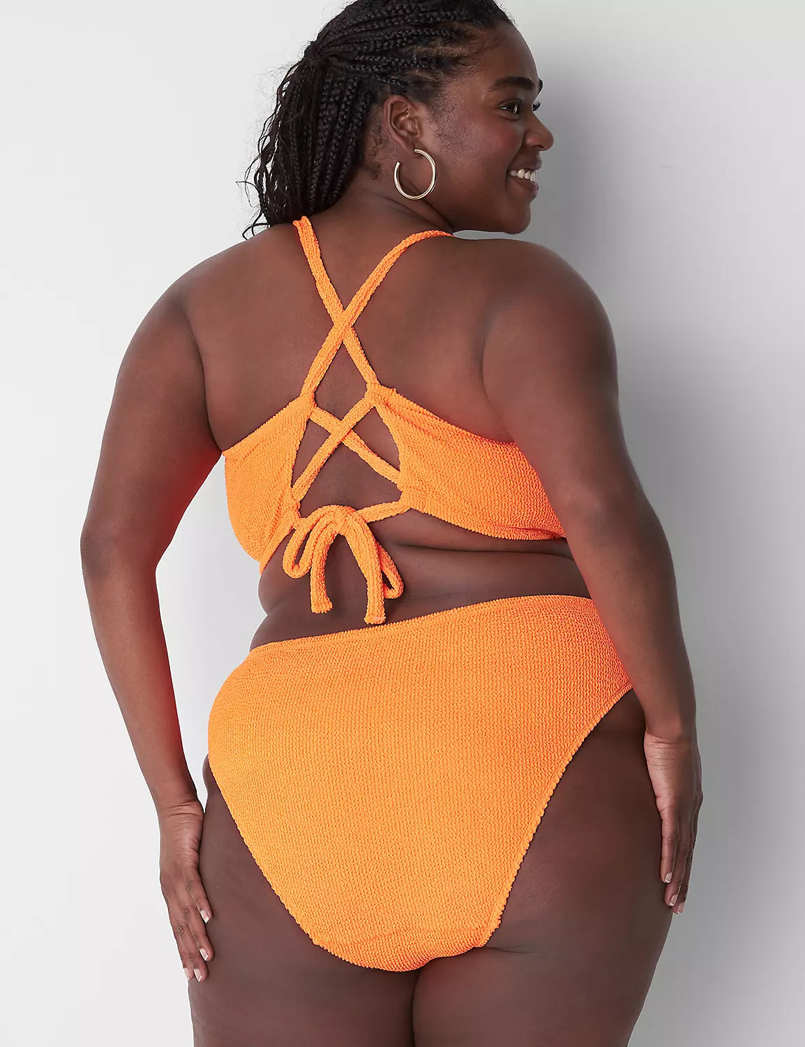 Crinkle High-Leg Cheeky Swim Bottom | LaneBryant | Lane Bryant (US)