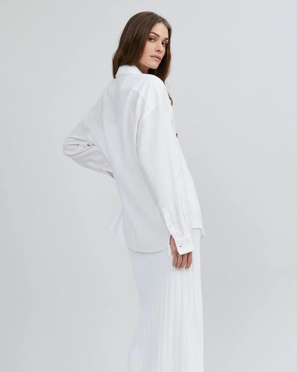 The Jancy Linen Button Down Shirt in Optic White | Solid & Striped