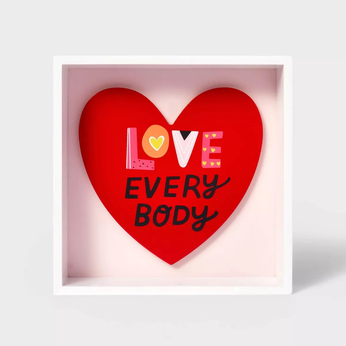 6"x6" Wood Valentine Shadowbox Love Everybody - Spritz™ | Target