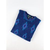 90S Diamond Blue Sweater •xlarge• | Etsy (US)