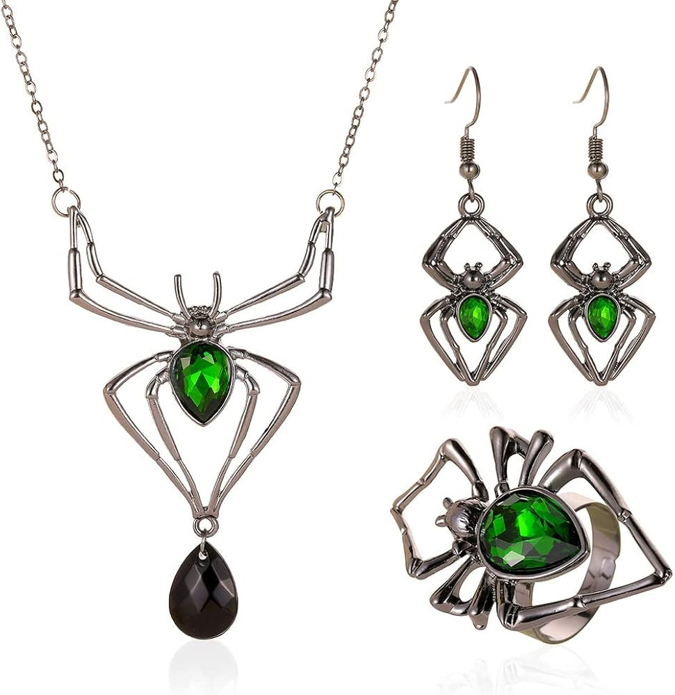 Vintage Necklace Earrings Set Halloween Costume Jewelry Set Punk Gothic Party Costume Accessories... | Amazon (US)