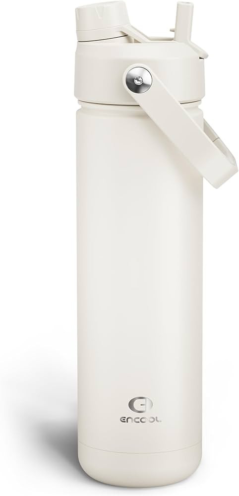 ENCOOL Insulated Water Bottle with Straw Stainless Steel Water Bottle, Leak-Proof, BPA-Free, Doub... | Amazon (US)